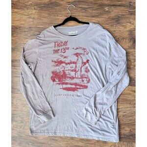Friday the 13th Camp Crystal Lake Vintage Horror Long Sleeve Mens T-Shirt 2XL
